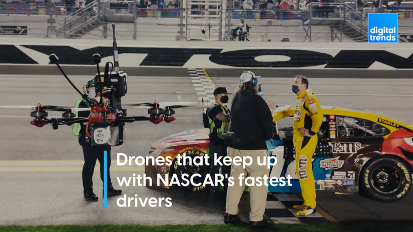These drones have to be fast enough to keep up with the fastest cars in the world!